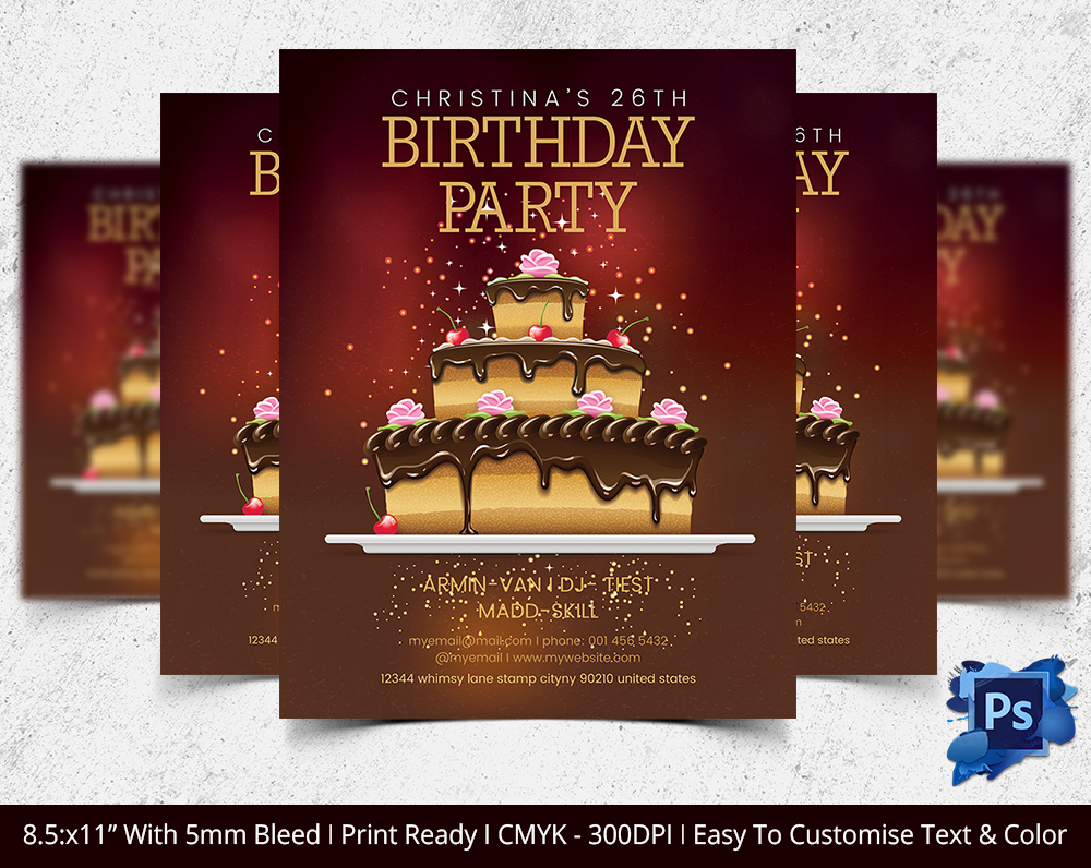 Birthday Flyer Template â 31+ Free Psd, Ai, Vector Eps Format
